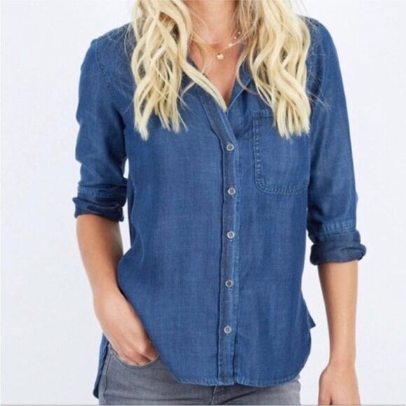 Cloth & Stone Denim Indigo Button-Down Shirt - Picture 1 of 5